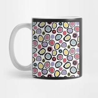 Modern Art Colorful Cog Blob Flowers Mug